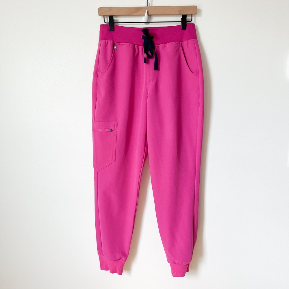 FIGS Zamora High Rise Jogger Scrub Pant Pink Electric Orchid Womens Small Petite